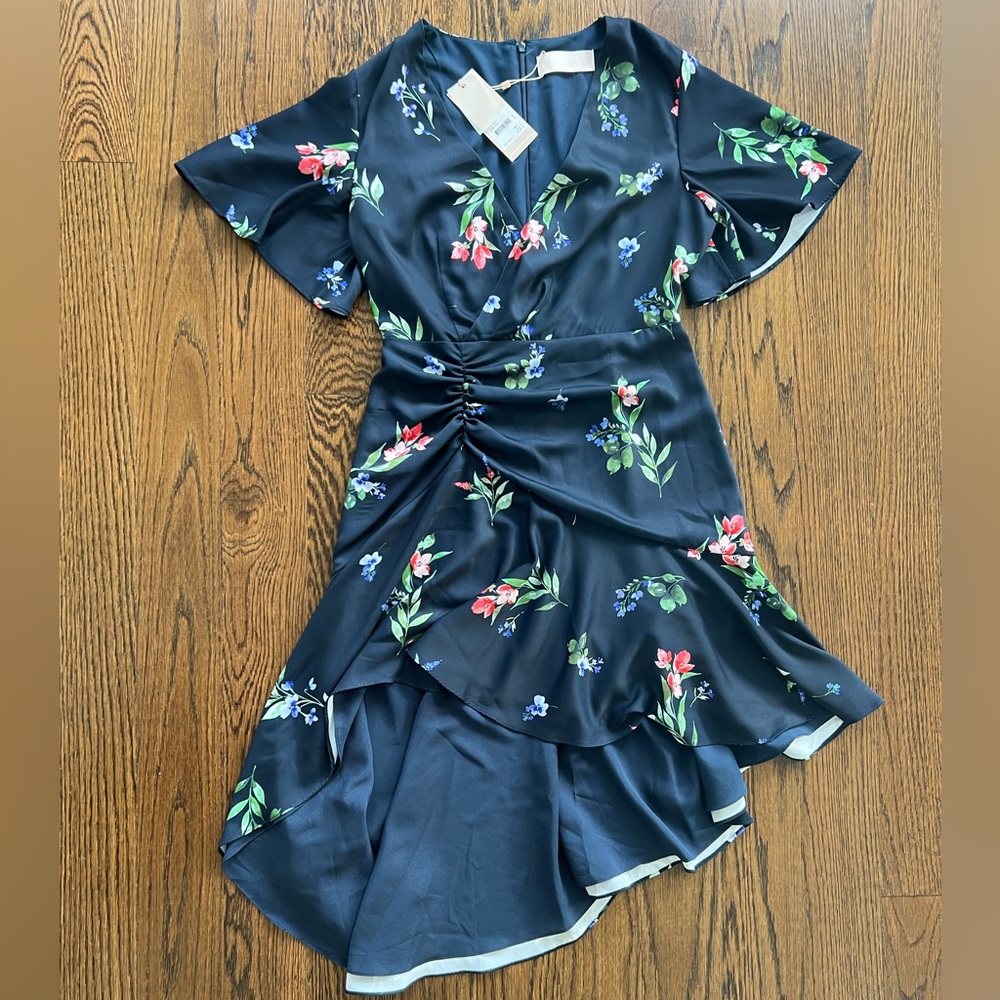 Navy floral dress by Keepsake the label. NWT.